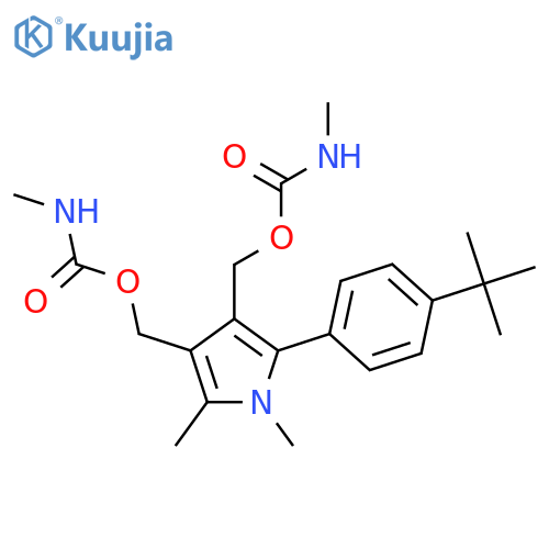 [2-(4-tert-butylphenyl)-1,5-dimethyl-1H-pyrrole-3,4-diyl]dimethanediyl bis(methylcarbamate) structure