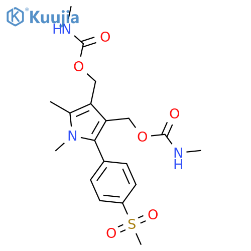 [1,2-dimethyl-4-(methylcarbamoyloxymethyl)-5-(4-methylsulfonylphenyl)pyrrol-3-yl]methyl N-methylcarbamate structure