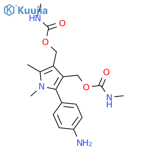 1H-Pyrrole-3,4-dimethanol,2-(4-aminophenyl)-1,5-dimethyl-, bis(methylcarbamate) (ester) (9CI) structure