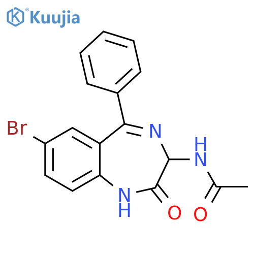 Acetamide,N-(7-bromo-2,3-dihydro-2-oxo-5-phenyl-1H-1,4-benzodiazepin-3-yl)- structure