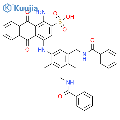 2-Anthracenesulfonic acid,1-amino-4-[[3,5-bis[(benzoylamino)methyl]-2,4,6-trimethylphenyl]amino]-9,10-dihydro-9,10-dioxo- structure