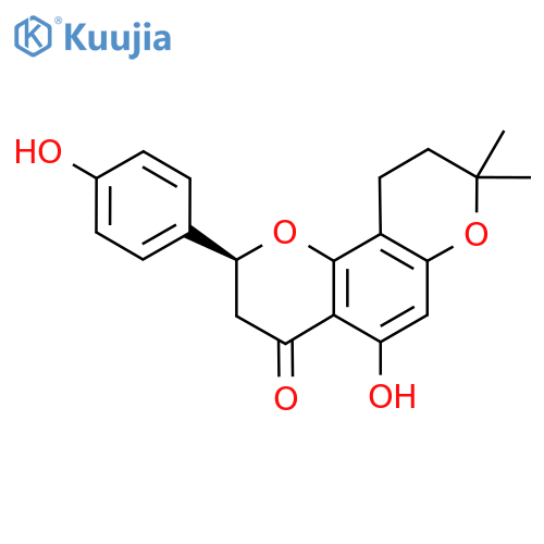 (S)-5-Hydroxy-2-(4-hydroxyphenyl)-8,8-dimethyl-2,3,9,10-tetrahydropyrano[2,3-f]chromen-4(8H)-one structure