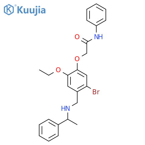 <br>2-(5-bromo-2-ethoxy-4-{[(1-phenylethyl)amino]methyl}phenoxy)-N-phenylacetam ide structure