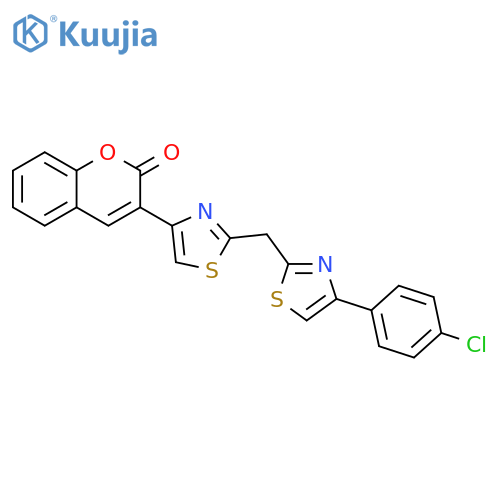 3-(2-{4-(4-chlorophenyl)-1,3-thiazol-2-ylmethyl}-1,3-thiazol-4-yl)-2H-chromen-2-one structure