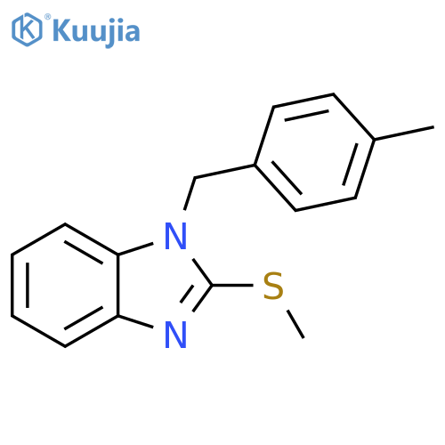 1-(4-methylphenyl)methyl-2-(methylsulfanyl)-1H-1,3-benzodiazole structure