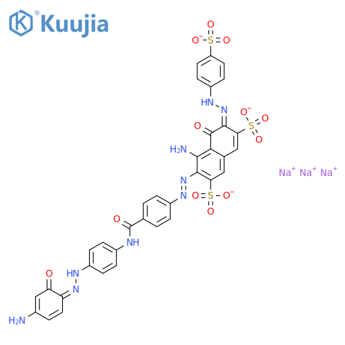 2,7-Naphthalenedisulfonicacid,4-amino-3-[2-[4-[[[4-[2-(4-amino-2-hydroxyphenyl)diazenyl]phenyl]amino]carbonyl]phenyl]diazenyl]-5-hydroxy-6-[2-(4-sulfophenyl)diazenyl]-,sodium salt (1:3) structure