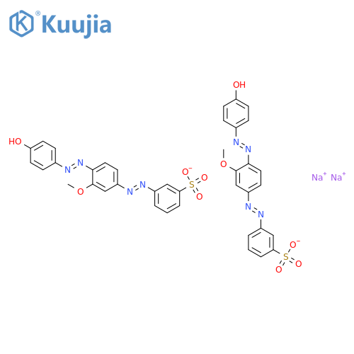 Benzenesulfonic acid,3-[2-[4-[2-(4-hydroxyphenyl)diazenyl]-3-methoxyphenyl]diazenyl]-, sodium salt(1:2) structure
