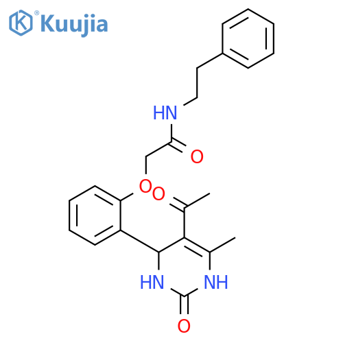 <br>2-[2-(5-Acetyl-6-methyl-2-oxo-1,2,3,4-tetrahydro-pyrimidin-4-yl)-phenoxy]-N -phenethyl-acetamide structure
