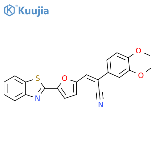 (2Z)-3-[5-(1,3-benzothiazol-2-yl)furan-2-yl]-2-(3,4-dimethoxyphenyl)prop-2-enenitrile structure