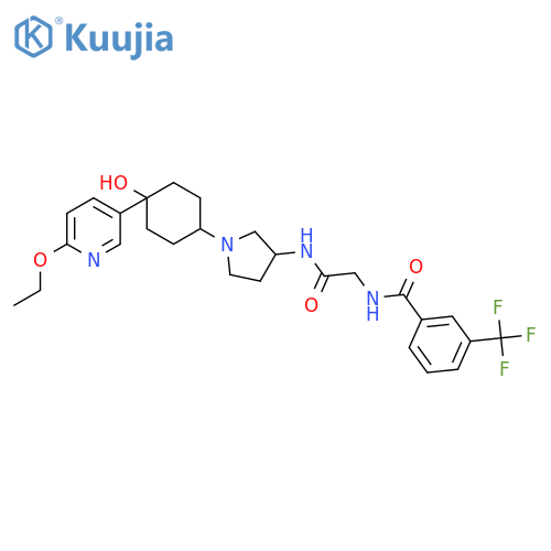 Benzamide,N-[2-[[(3R)-1-[4-(6-ethoxy-3-pyridinyl)-4-hydroxycyclohexyl]-3-pyrrolidinyl]amino]-2-oxoethyl]-3-(trifluoromethyl)- structure
