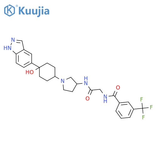 Benzamide,N-[2-[[1-[4-hydroxy-4-(1H-indazol-5-yl)cyclohexyl]-3-pyrrolidinyl]amino]-2-oxoethyl]-3-(trifluoromethyl)- structure
