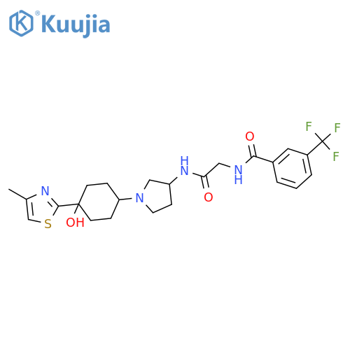 Benzamide,N-[2-[[(3R)-1-[4-hydroxy-4-(4-methyl-2-thiazolyl)cyclohexyl]-3-pyrrolidinyl]amino]-2-oxoethyl]-3-(trifluoromethyl)- structure