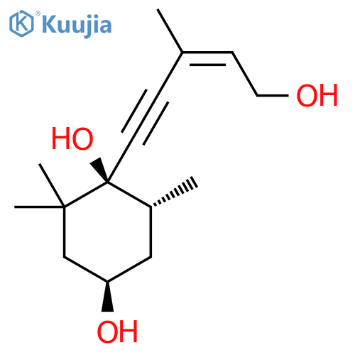 (1S,4R,6R)-1-[(3E)-5-Hydroxy-3-methylpent-3-en-1-yn-1-yl]-2,2,6-trimethylcyclohexane-1,4-diole structure
