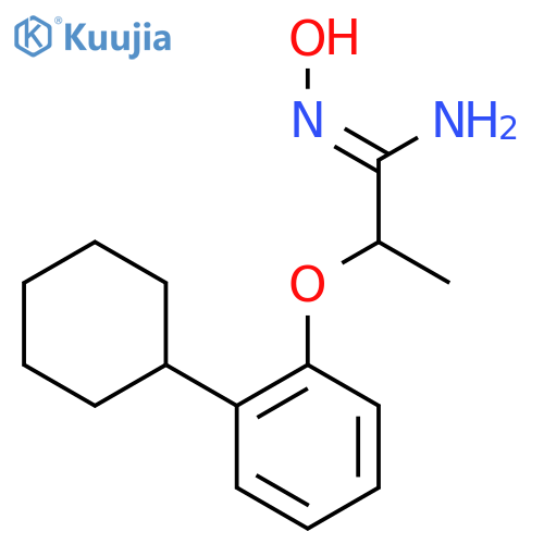 (1E)-2-(2-cyclohexylphenoxy)-N'-hydroxypropanimidamide structure