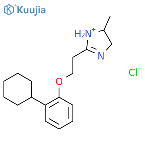 2-[2-(2-cyclohexylphenoxy)ethyl]-5-methyl-4,5-dihydro-1H-imidazol-1-ium chloride structure