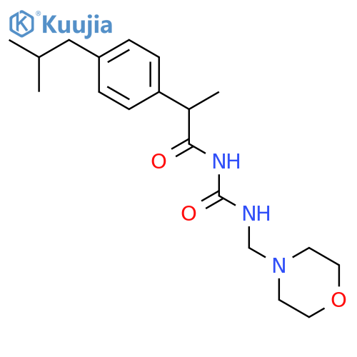 2-[4-(2-methylpropyl)phenyl]-N-[(morpholin-4-ylmethyl)carbamoyl]propanamide structure