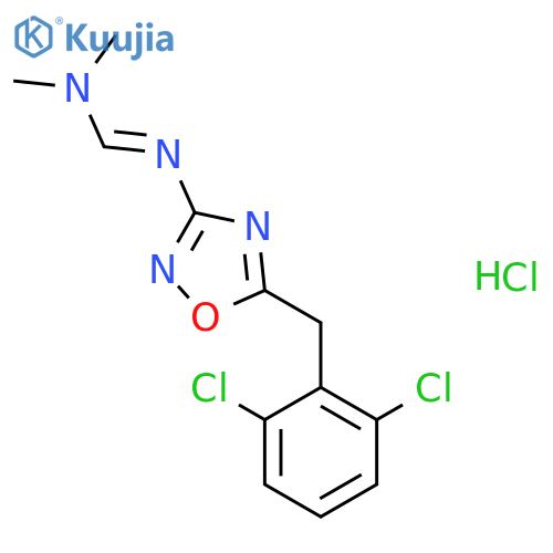 N'-[5-(2,6-dichlorobenzyl)-1,2,4-oxadiazol-3-yl]-N,N-dimethylimidoformamide hydrochloride (1:1) structure