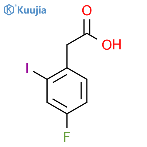 Benzeneacetic acid, 4-fluoro-2-iodo- structure