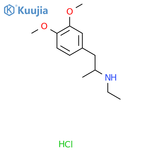 N-ethyl-3,4-dimethoxy-alpha-methyl-benzeneethanamine, monohydrochloride structure