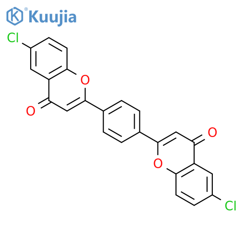 4H-1-Benzopyran-4-one, 2,2'-(1,4-phenylene)bis[6-chloro- structure