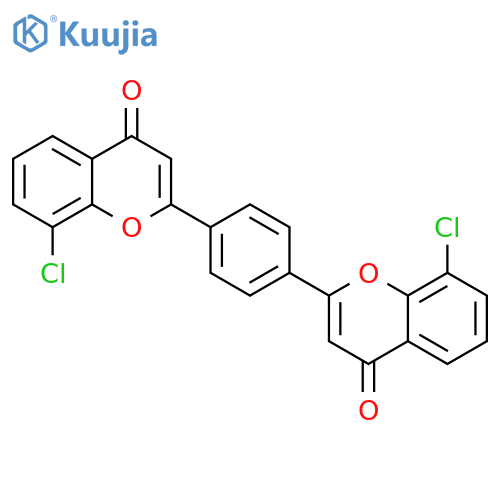 4H-1-Benzopyran-4-one, 2,2'-(1,4-phenylene)bis[8-chloro- structure
