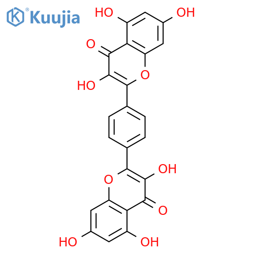 4H-1-Benzopyran-4-one, 2,2'-(1,4-phenylene)bis[3,5,7-trihydroxy- structure