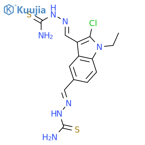Hydrazinecarbothioamide,2,2'-[(2-chloro-1-ethyl-1H-indole-3,5-diyl)dimethylidyne]bis- (9CI) structure