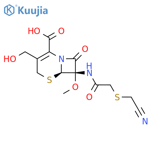 (6R-cis)-7-(Cyanomethyl)thioacetylamino-3-(hydroxymethyl)-7-methoxy-8-oxo-5-thia-1-azabicyclo4.2.0oct-2-ene-2-carboxylic Acid structure
