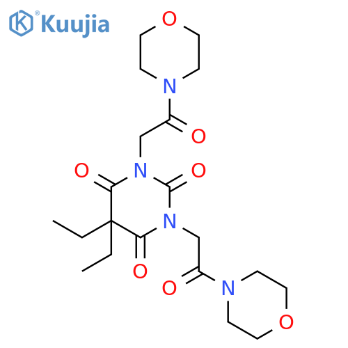 5,5-diethyl-1,3-bis(2-morpholin-4-yl-2-oxoethyl)pyrimidine-2,4,6(1H,3H,5H)-trione structure