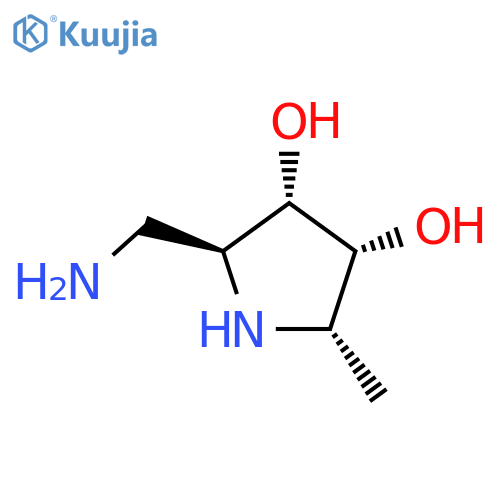 3,4-Pyrrolidinediol,2-(aminomethyl)-5-methyl-, (2S,3S,4R,5S)- structure