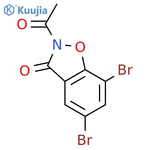1,2-Benzisoxazol-3(2H)-one,2-acetyl-5,7-dibromo- structure