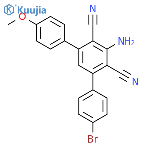 5'-amino-4-bromo-4''-methoxy-1,1':3',1''-terphenyl-4',6'-dicarbonitrile structure