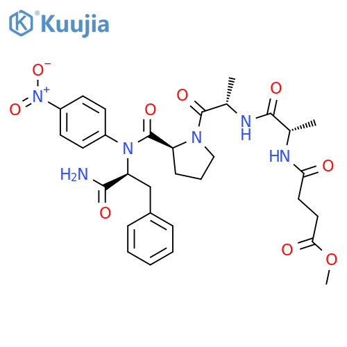 L-Phenylalaninamide,N-(4-methoxy-1,4-dioxobutyl)-L-alanyl-L-alanyl-L-prolyl-N-(4-nitrophenyl)- structure