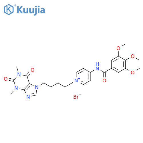 Pyridinium,1-[4-(1,2,3,6-tetrahydro-1,3-dimethyl-2,6-dioxo-7H-purin-7-yl)butyl]-4-[(3,4,5-trimethoxybenzoyl)amino]-,bromide (1:1) structure