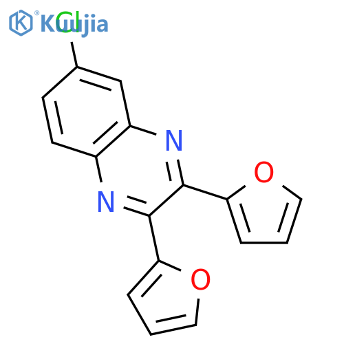 QUINOXALINE, 6-CHLORO-2,3-DI-2-FURANYL- structure