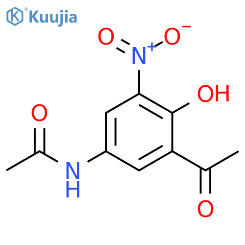N-(3-acetyl-4-hydroxy-5-nitrophenyl)acetamide structure