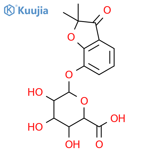 b-D-Glucopyranosiduronic acid,2,3-dihydro-2,2-dimethyl-3-oxo-7-benzofuranyl structure