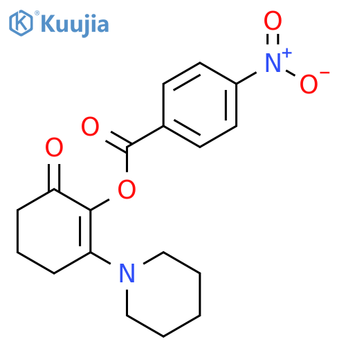 2-Cyclohexen-1-one, 2-[(4-nitrobenzoyl)oxy]-3-(1-piperidinyl)- structure