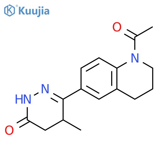 3(2H)-Pyridazinone, 6-(1-acetyl-1,2,3,4-tetrahydro-6-quinolinyl)-4,5-dihydro-5-methyl- structure