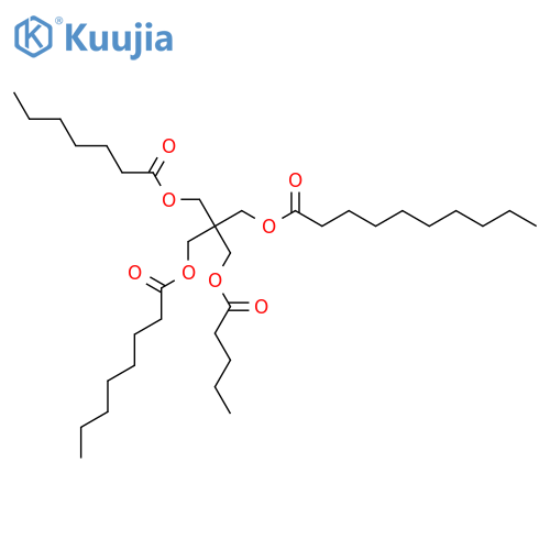 3-(heptanoyloxy)-2-[(octanoyloxy)methyl]-2-[(pentanoyloxy)methyl]propyl decanoate structure