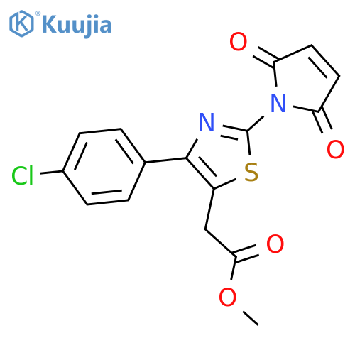 methyl [4-(4-chlorophenyl)-2-(2,5-dioxo-2,5-dihydro-1H-pyrrol-1-yl)-1,3-thiazol-5-yl]acetate structure