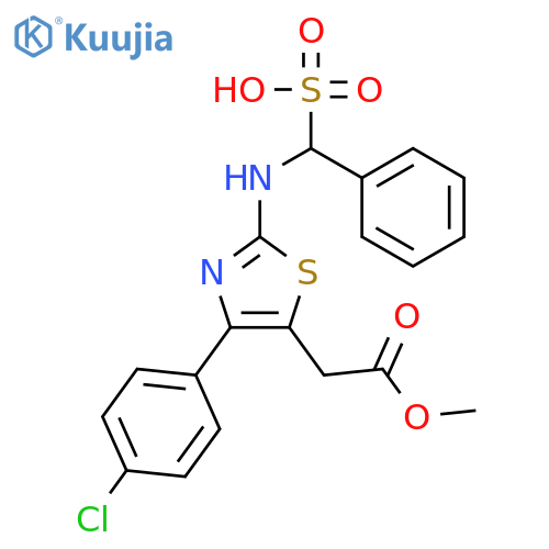 {[4-(4-chlorophenyl)-5-(2-methoxy-2-oxoethyl)-1,3-thiazol-2-yl]amino}(phenyl)methanesulfonic acid structure