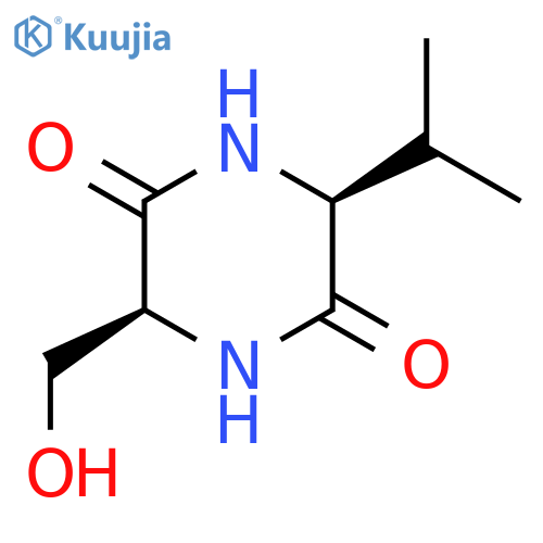 2,5-Piperazinedione, 3-(hydroxymethyl)-6-(1-methylethyl)-, (3S-cis)- structure