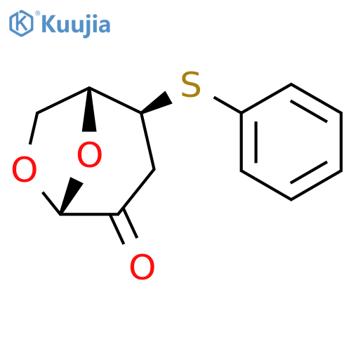 .beta.-D-erythro-Hexopyranos-2-ulose, 1,6-anhydro-3-deoxy-4-S-phenyl-4-thio- structure