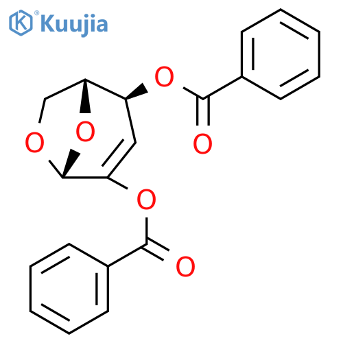 .beta.-D-erythro-Hex-2-enopyranose, 1,6-anhydro-3-deoxy-, dibenzoate structure