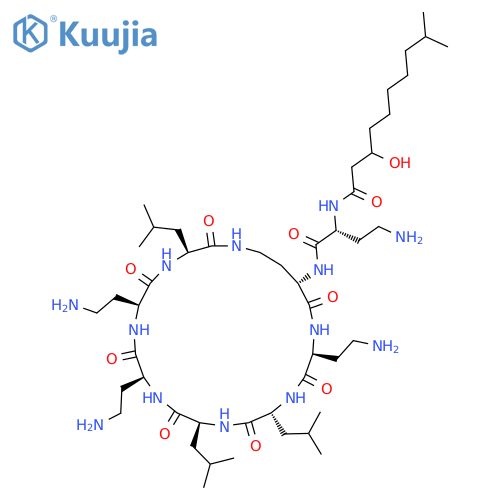 N-[(2R)-4-Amino-1-oxo-1-[[(3S,6S,9S,12S,15R,18S,21S)-6,9,18-tris(2-aminoethyl)-3,12,15-tris(2-methylpropyl)-2,5,8,11,14,17,20-heptaoxo-1,4,7,10,13,16,19-heptazacyclotricos-21-yl]amino]butan-2-yl]-3-hydroxy-9-methyldecanamide structure