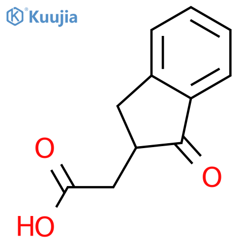 2-(1-oxo-2,3-dihydro-1H-inden-2-yl)acetic acid structure