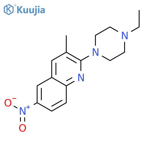 QUINOLINE, 2-(4-ETHYL-1-PIPERAZINYL)-3-METHYL-6-NITRO- structure