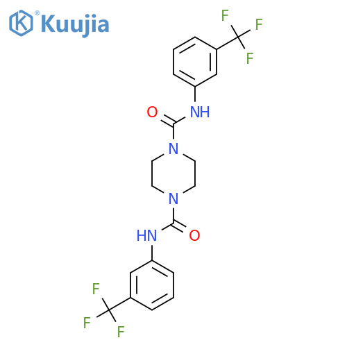 1-N,4-N-bis[3-(trifluoromethyl)phenyl]piperazine-1,4-dicarboxamide structure