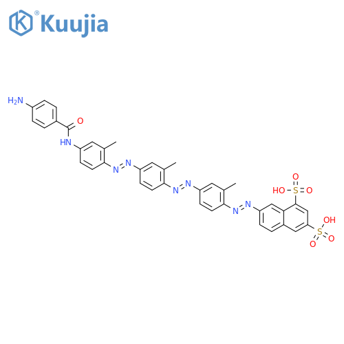 7-[(E)-{4-[(E)-{4-[(E)-{4-[(4-aminobenzoyl)amino]-2-methylphenyl}diazenyl]-2-methylphenyl}diazenyl]-2-methylphenyl}diazenyl]naphthalene-1,3-disulfonic acid structure
